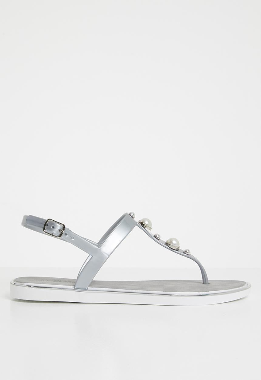 Miss Black - Marwa thong sandals - silver