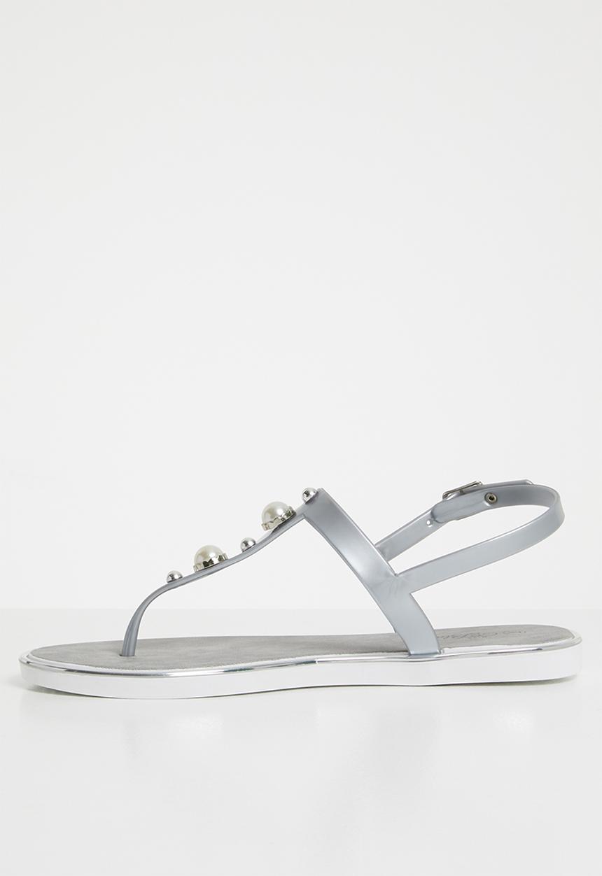 Miss Black - Marwa thong sandals - silver