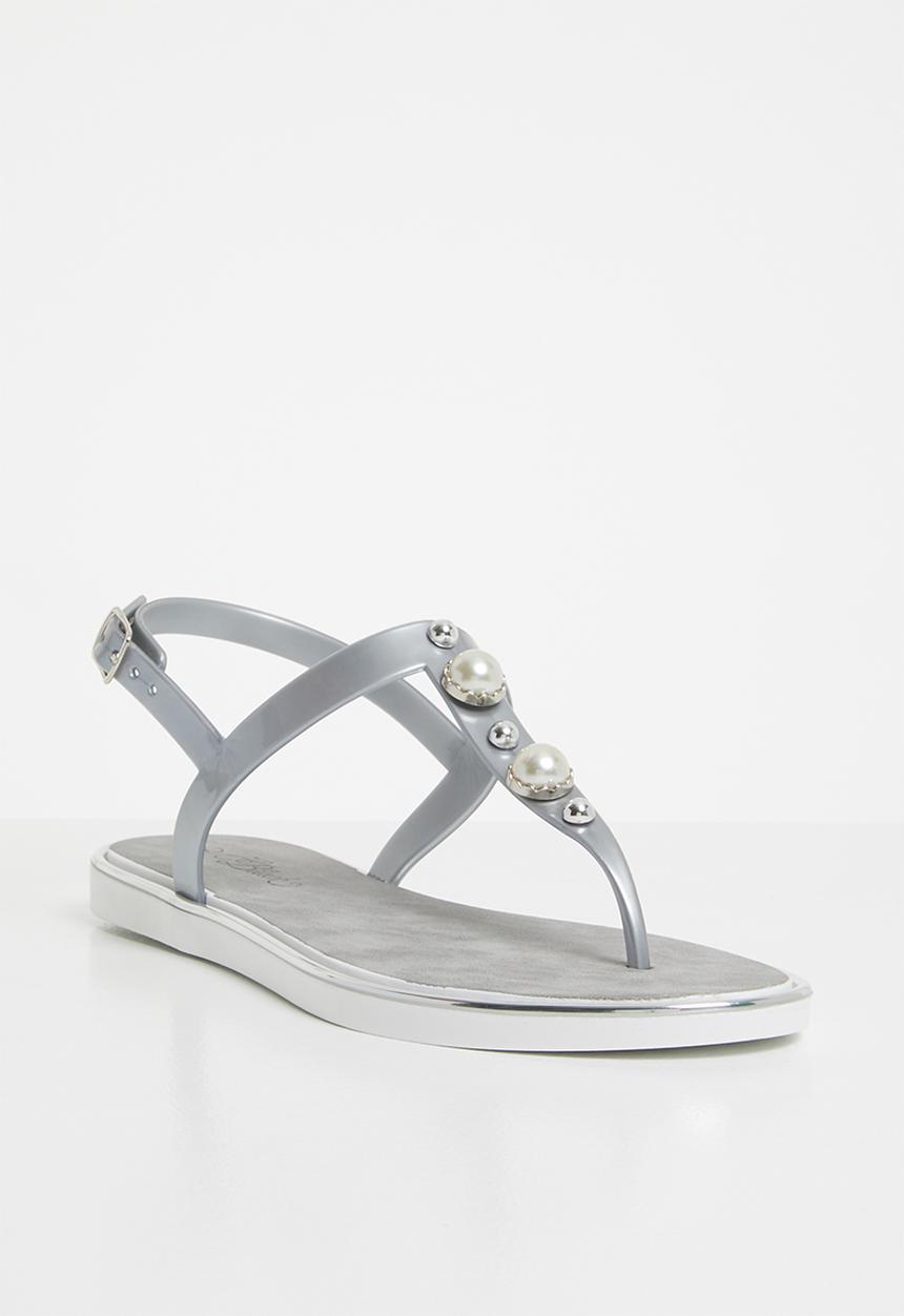 Miss Black - Marwa thong sandals - silver