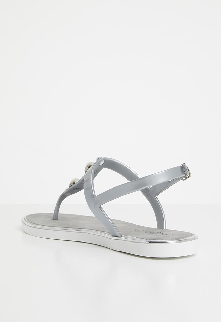 Miss Black - Marwa thong sandals - silver
