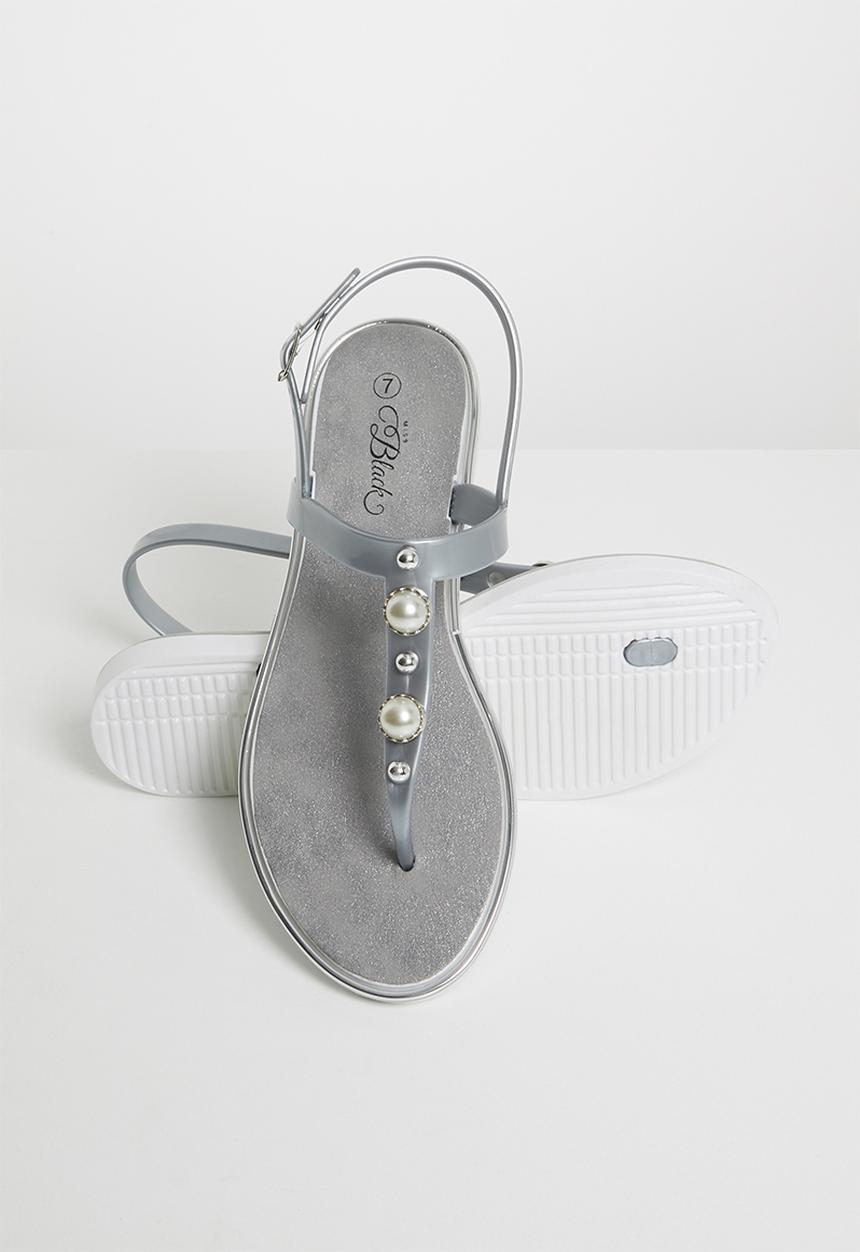 Miss Black - Marwa thong sandals - silver