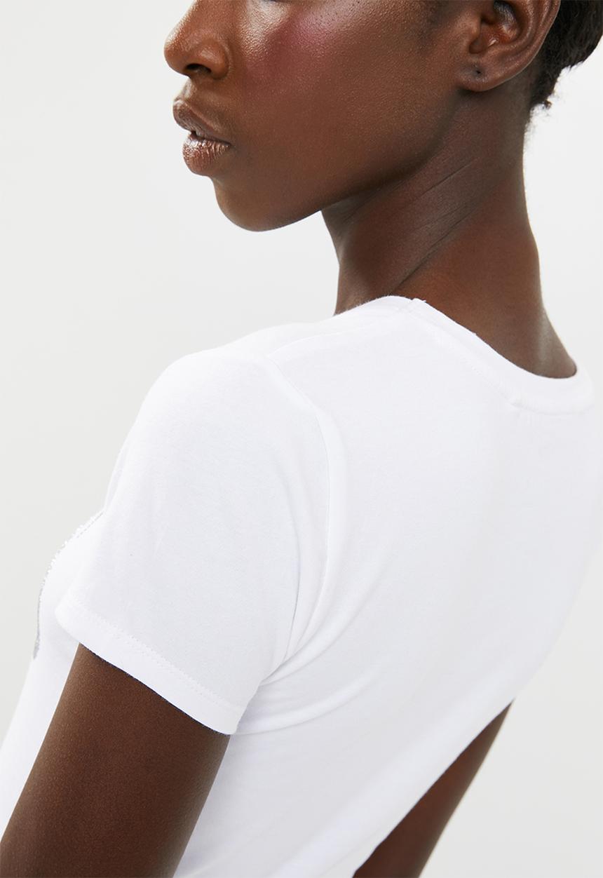 GUESS - Guess split logo tee - white