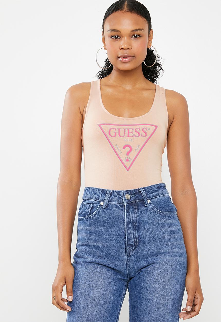 GUESS - Guess racer-back tank top - peach 