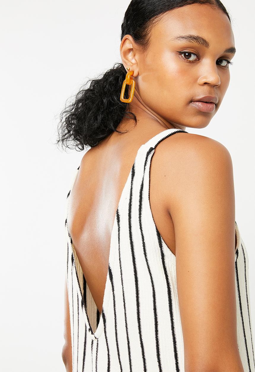 Superbalist - V-neck jumpsuit - cream & black