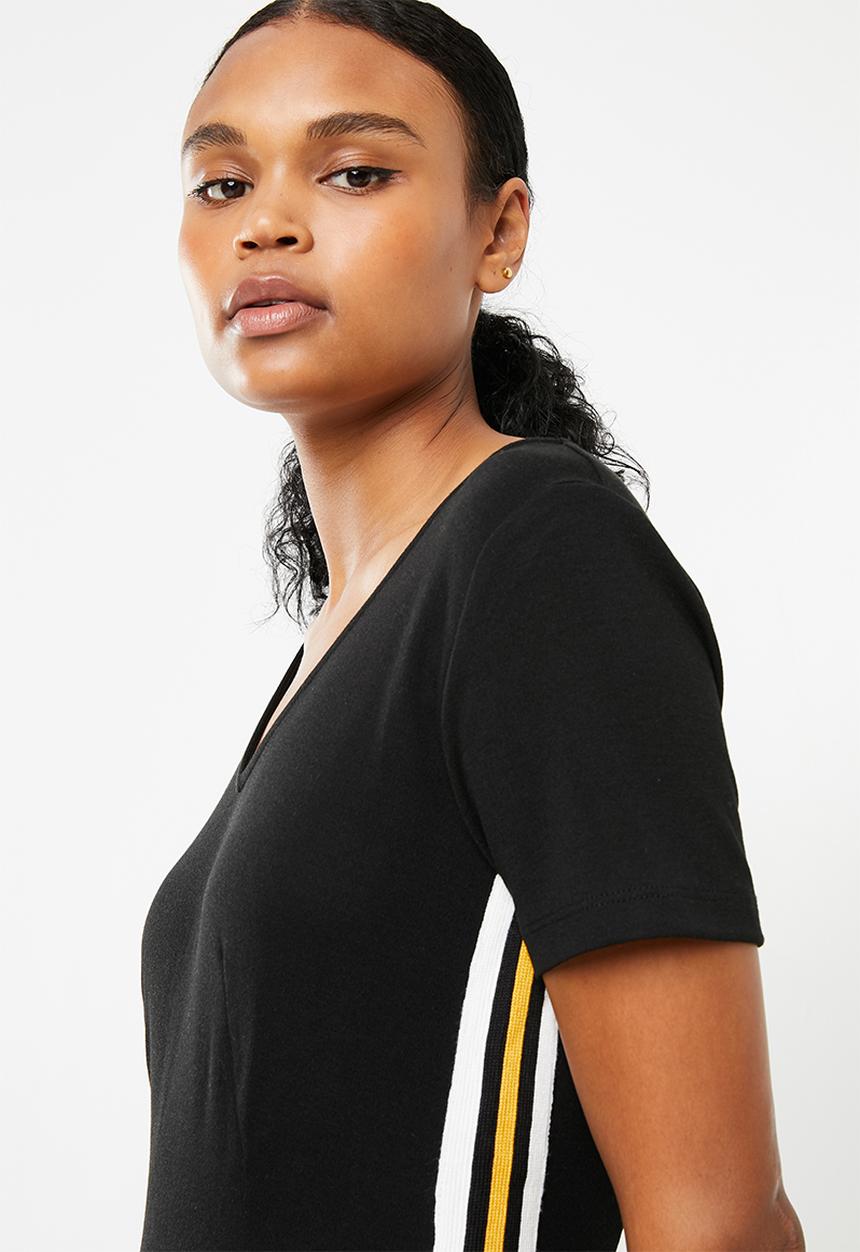 Superbalist - Side stripe short sleeve playsuit - multi 