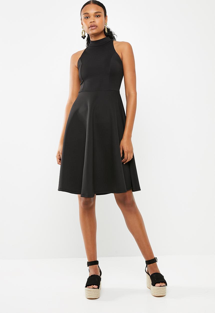 Superbalist - Hi neck midi dress - black 