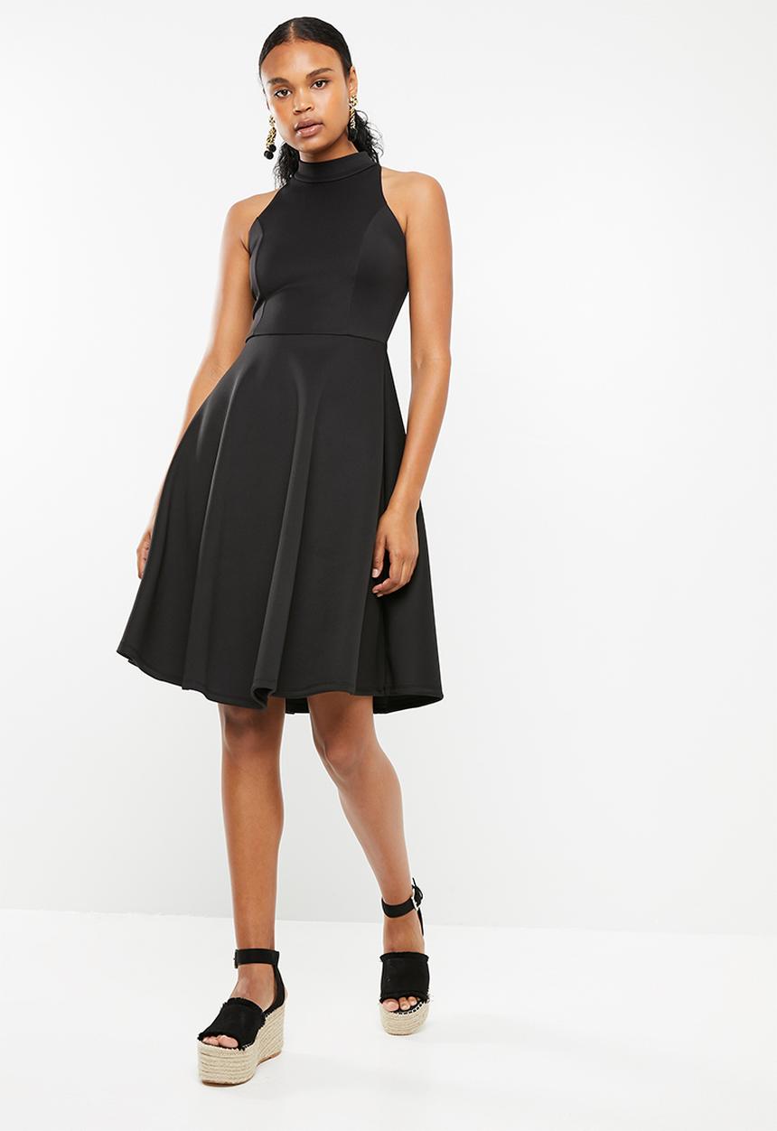 Superbalist - Hi neck midi dress - black 