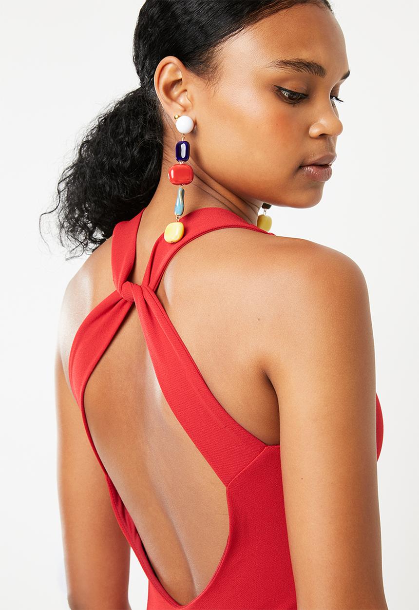 Superbalist - Sweetheart neckline bodycon dress - red