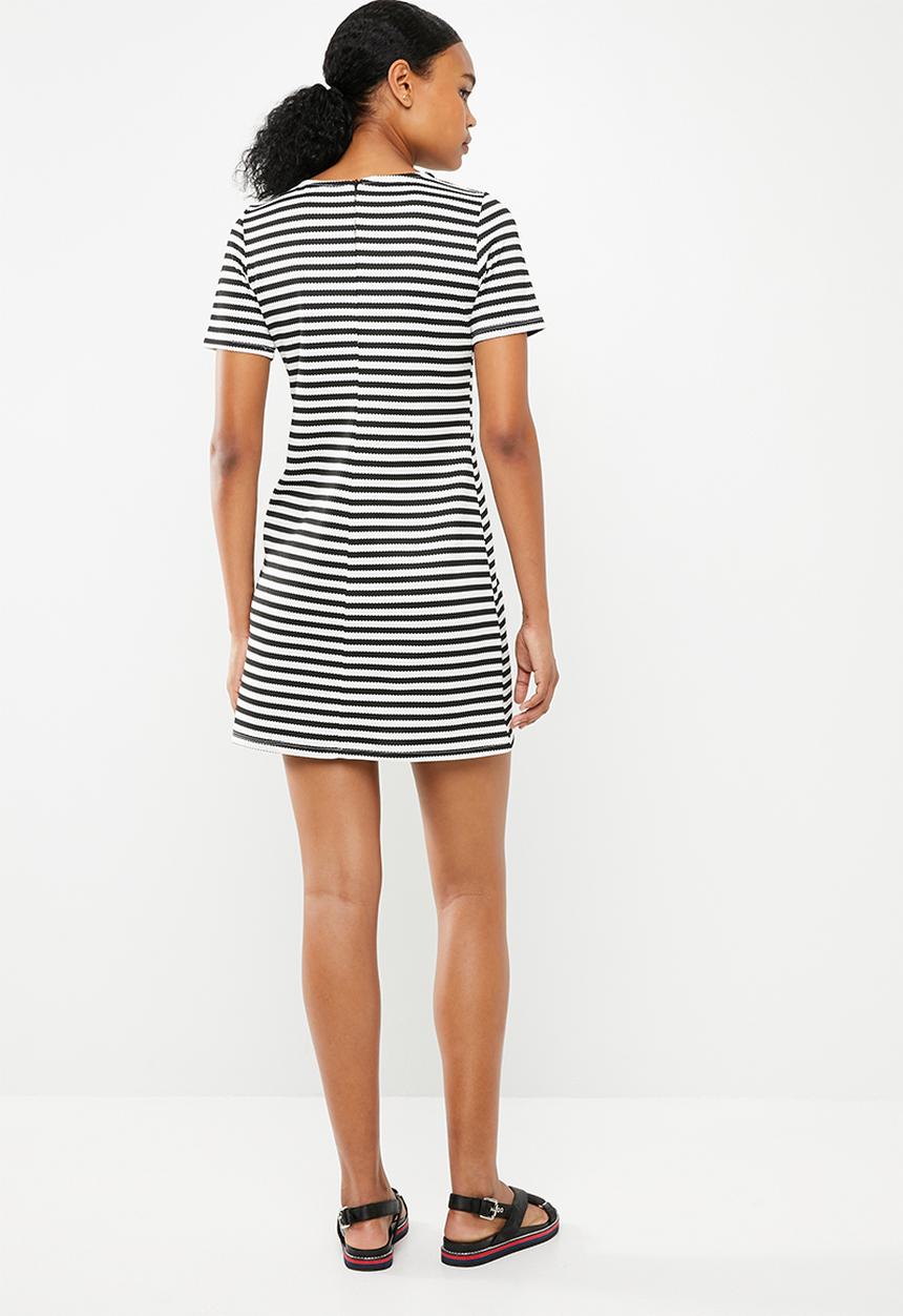 Superbalist - Stripe bodycon dress - black & white 