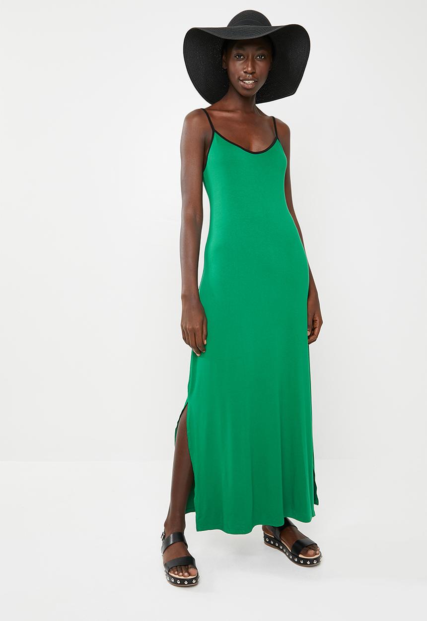 c(inch) - Strap detail maxi dress - green