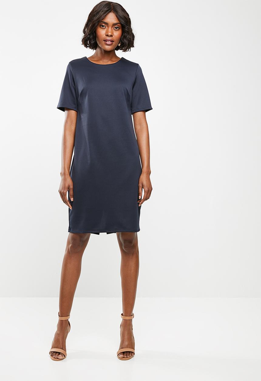 edit - Short sleeve pencil dress - navy