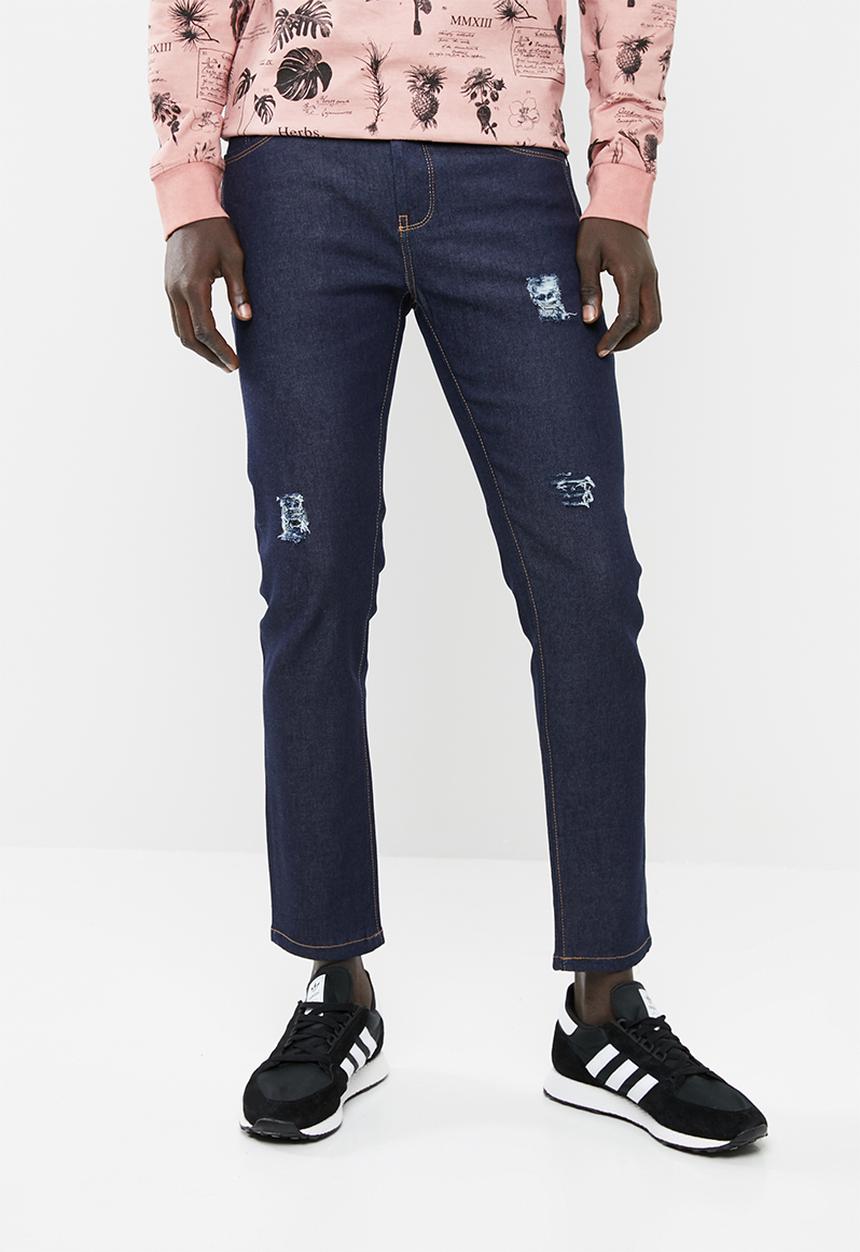 STYLE REPUBLIC - Rip and repair skinny stretch jeans - blue