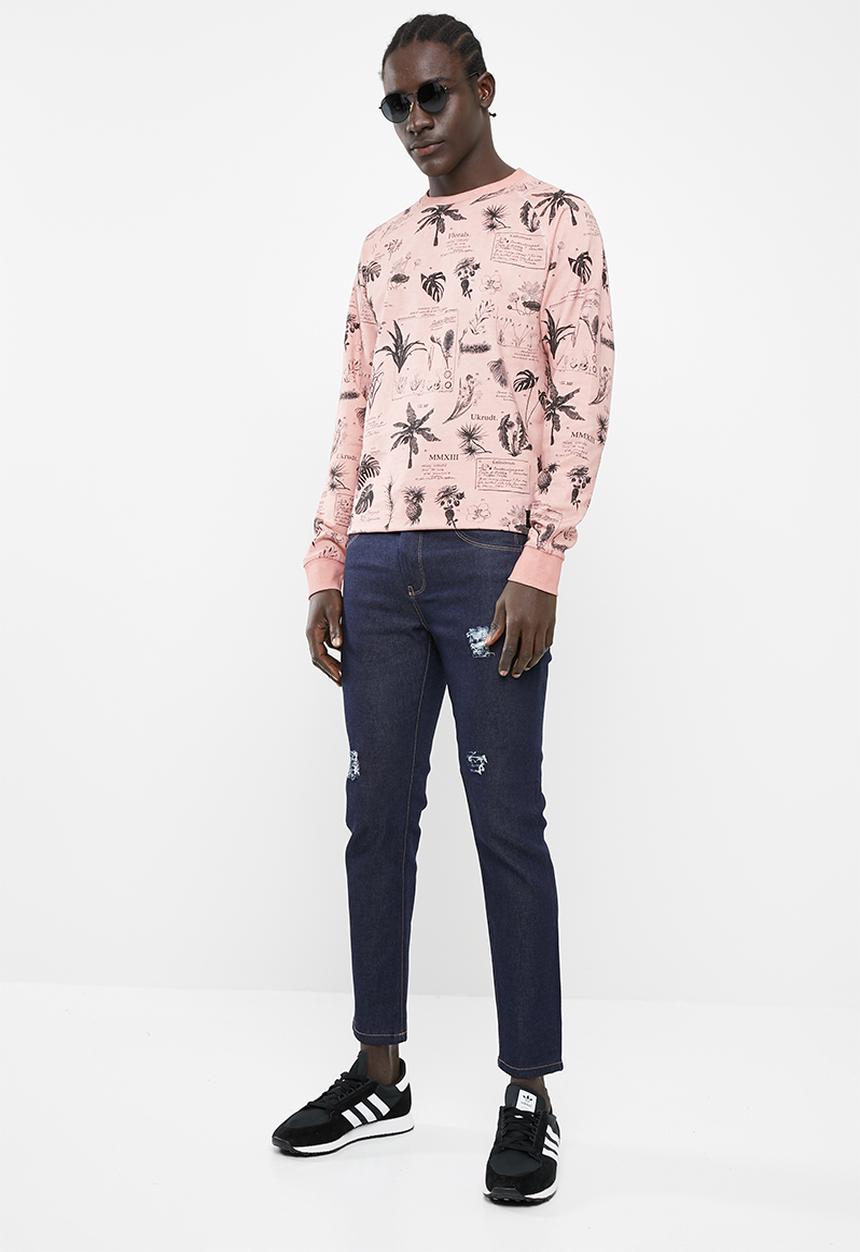 STYLE REPUBLIC - Rip and repair skinny stretch jeans - blue
