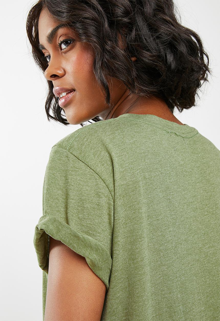 edit - Basic crew neck t-shirt - green