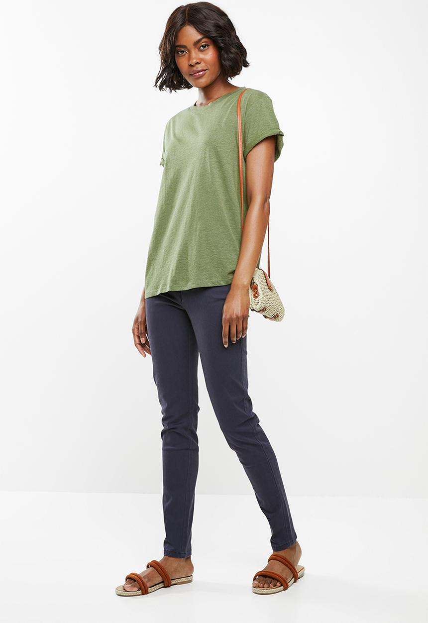 edit - Basic crew neck t-shirt - green