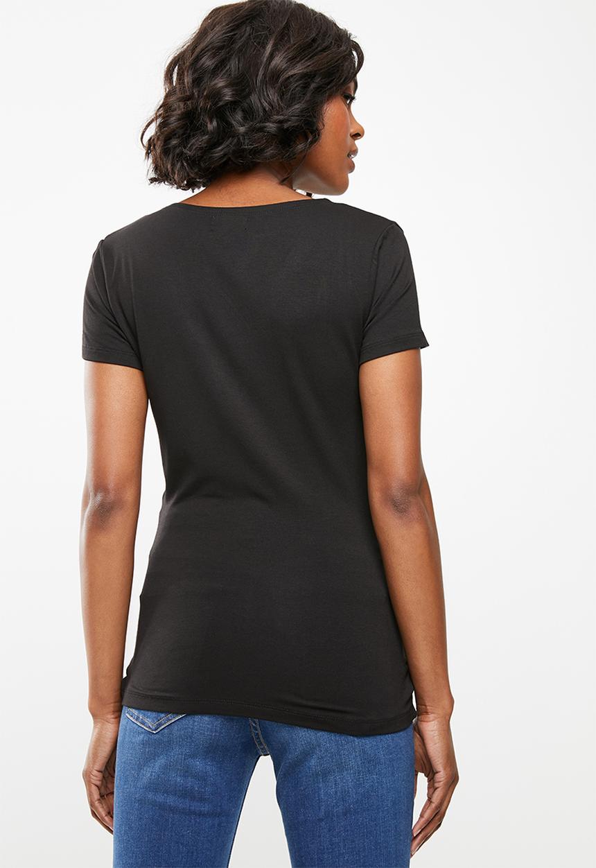 edit - Wrap over t-shirt - black