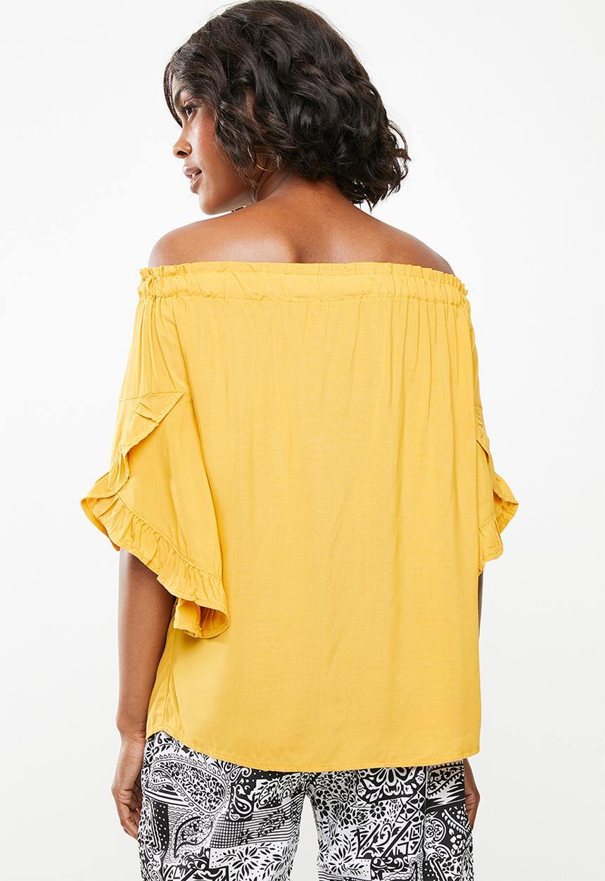 edit - Bardot 3/4 sleeve blouse - yellow