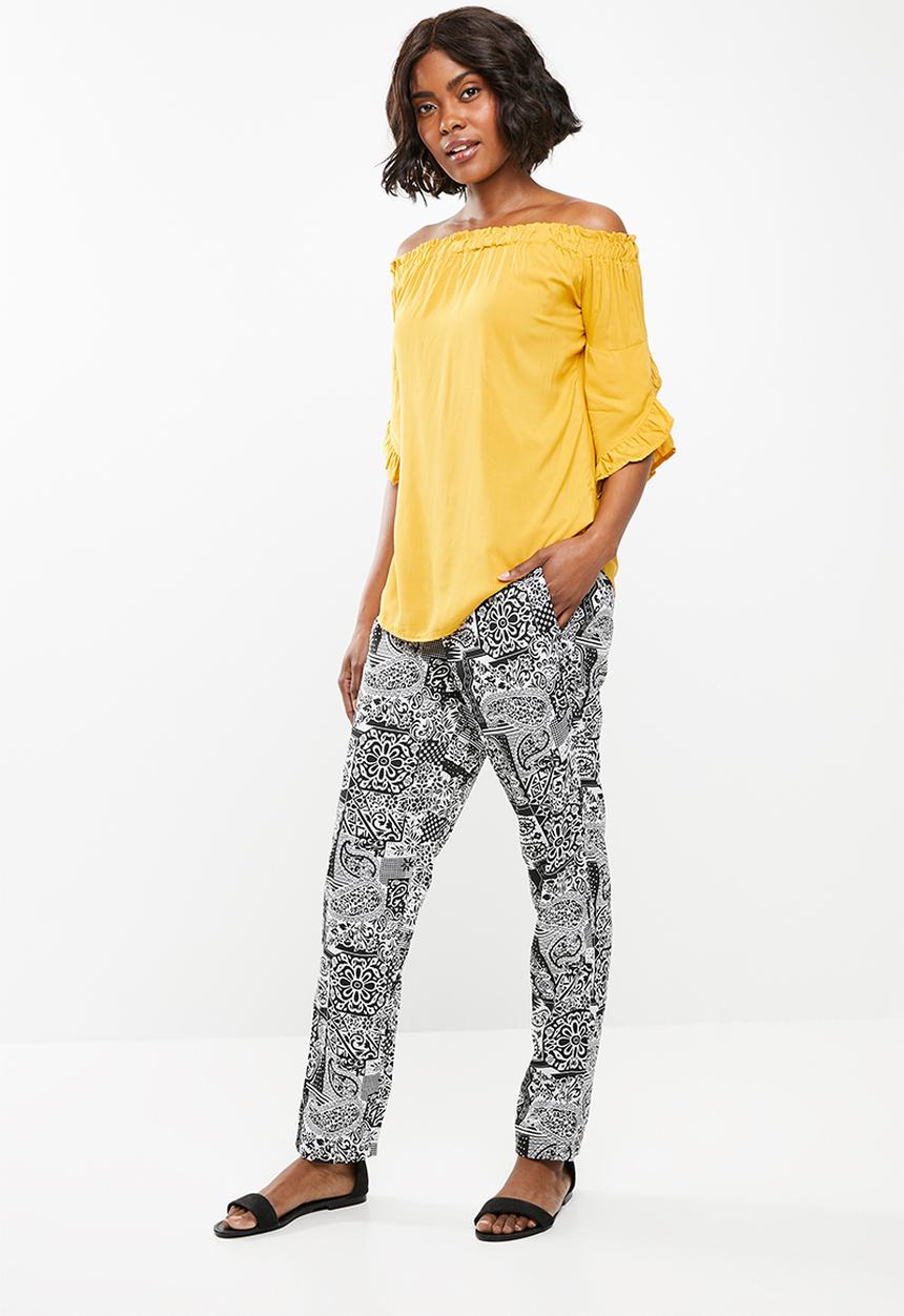 edit - Bardot 3/4 sleeve blouse - yellow