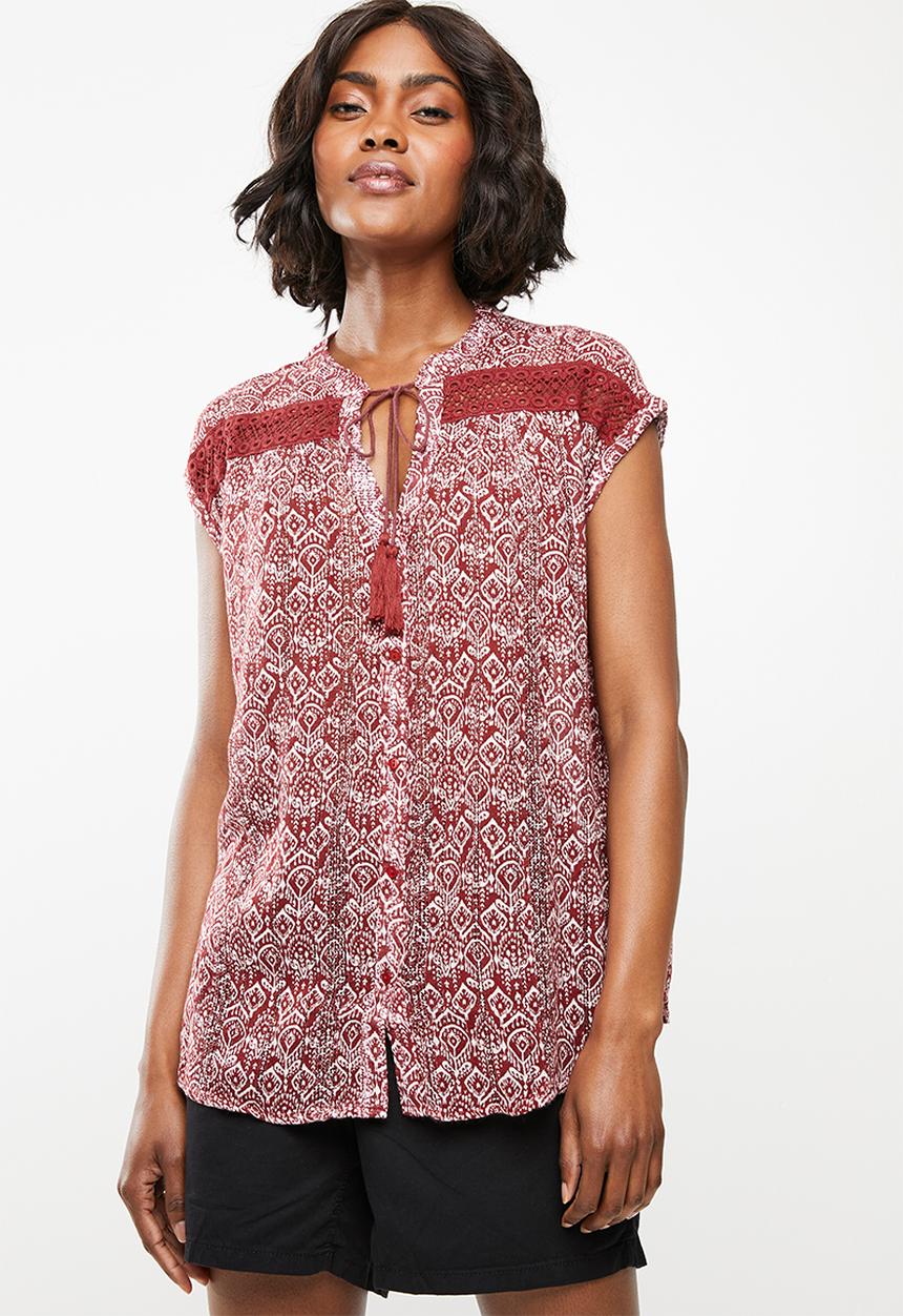 edit - Printed cami - red