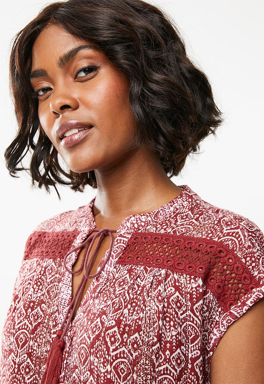 edit - Printed cami - red