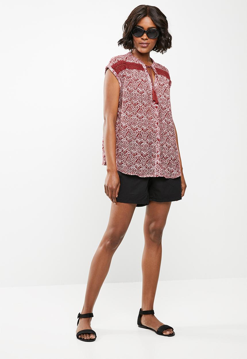 edit - Printed cami - red
