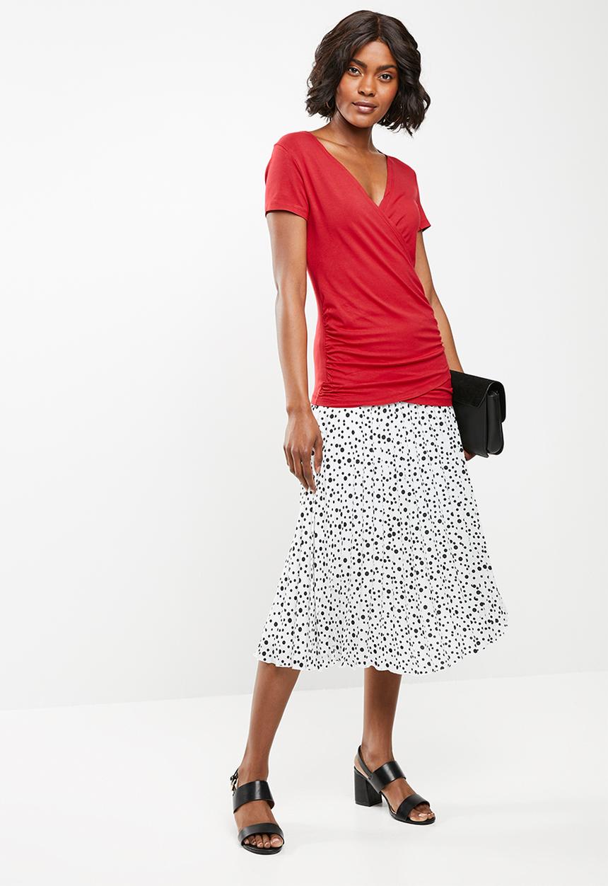 edit - Wrap over T-shirt - red