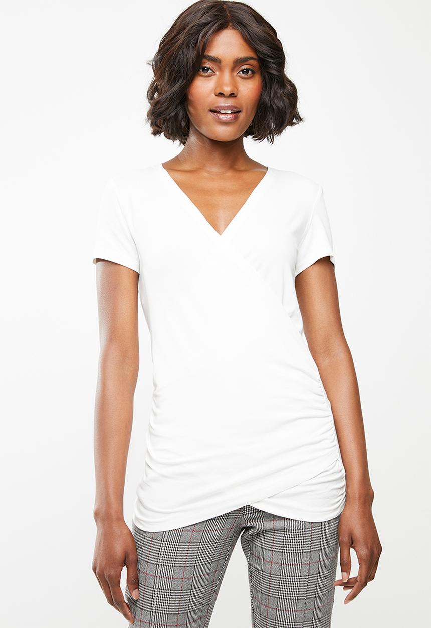 edit - Wrap over t-shirt - white
