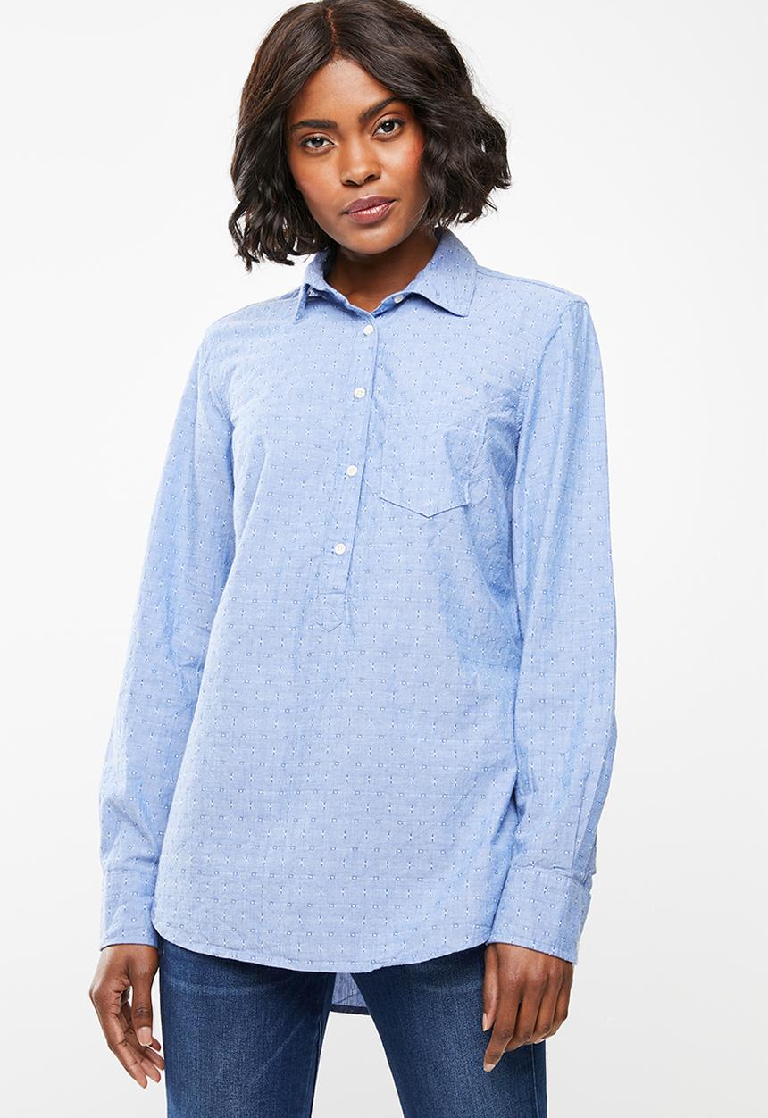 edit - Longer length shirt - blue