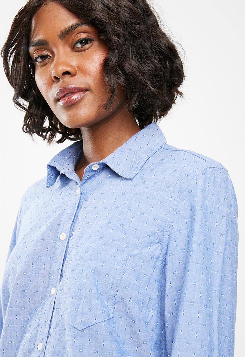 edit - Longer length shirt - blue