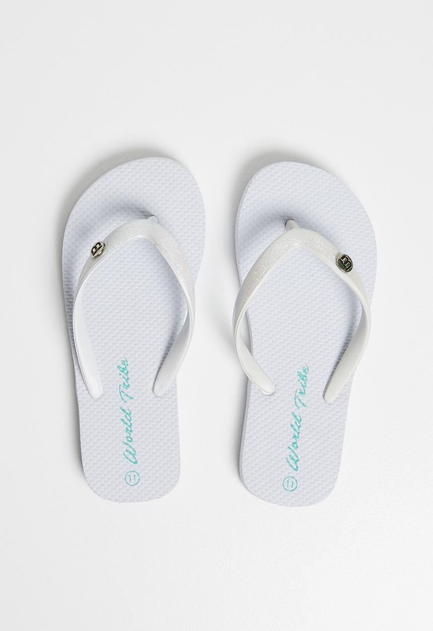 World Tribe - Little treasure flip flops - white