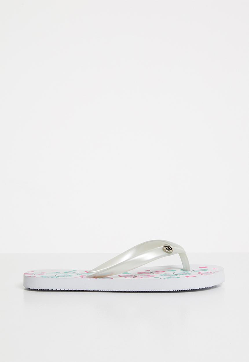 World Tribe - Mariposa flip flops - white