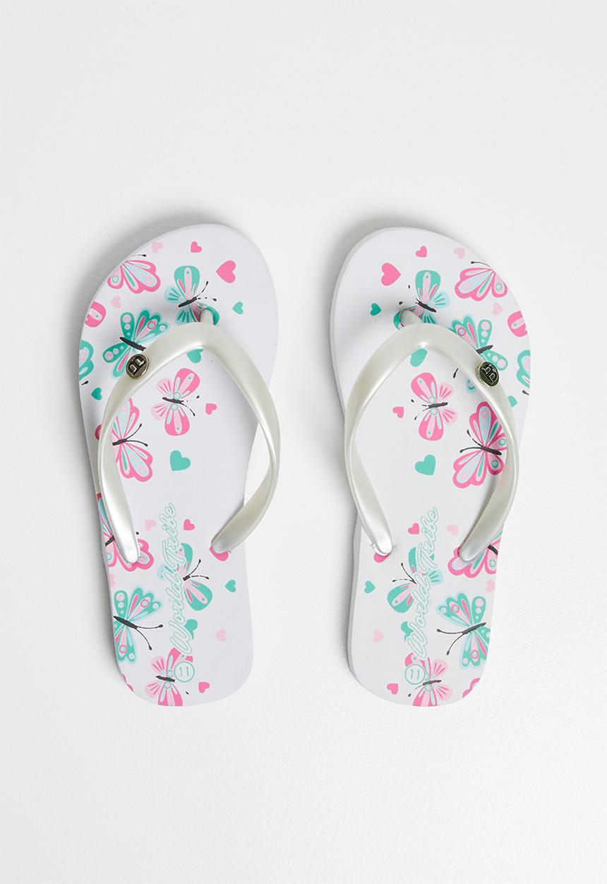World Tribe - Mariposa flip flops - white