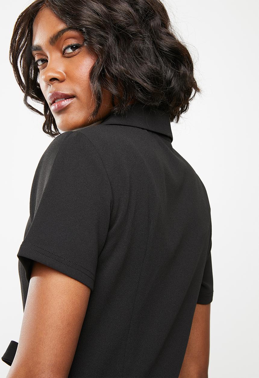 edit - Short sleeve blazer - black