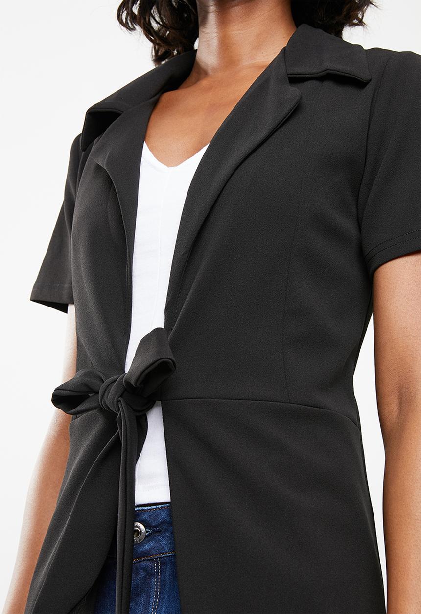 edit - Short sleeve blazer - black