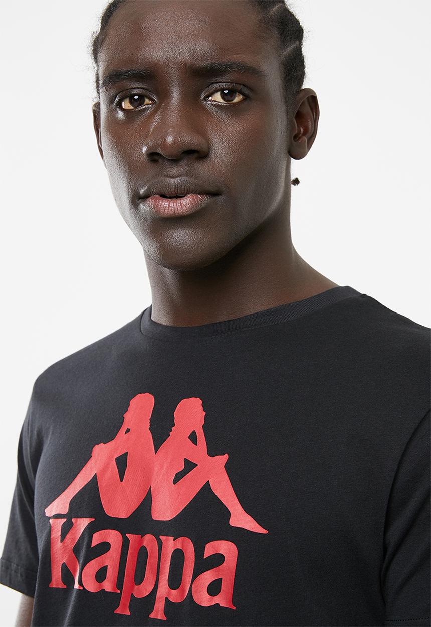 KAPPA - Authentic estessi slim tee - black & red
