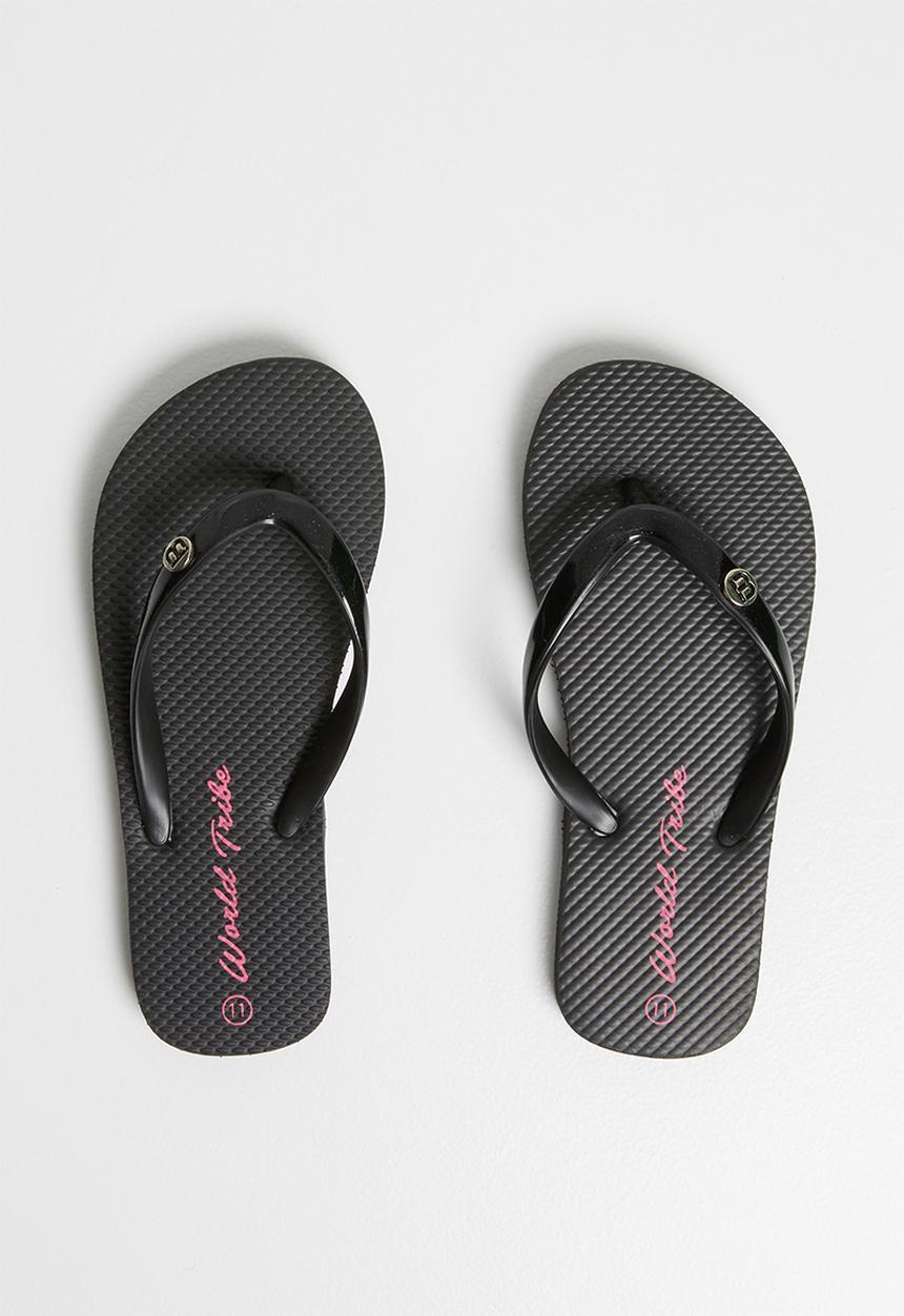 World Tribe - Little treasure flip flops - black