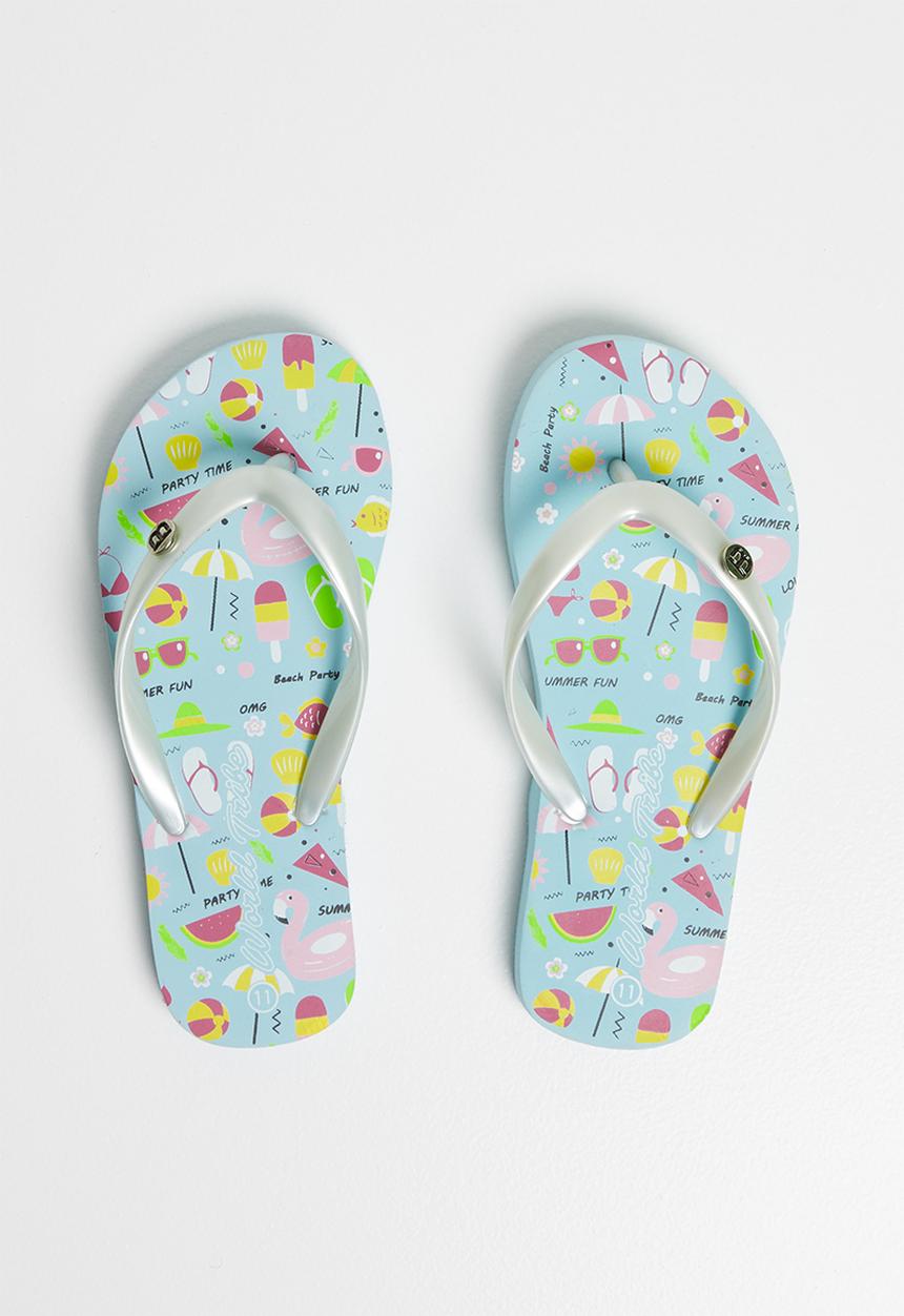 World Tribe - Beach party flip flops -  blue