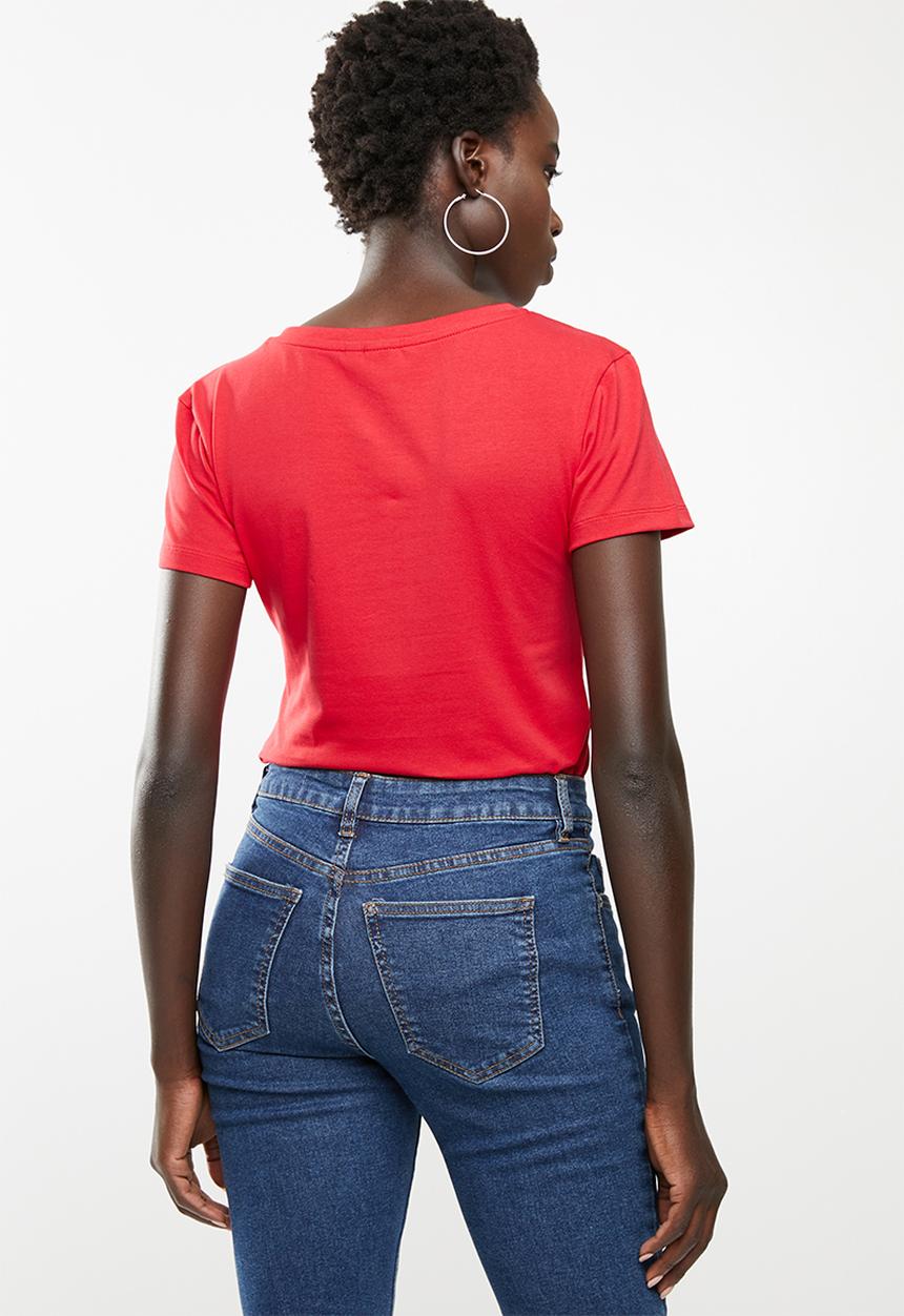 POLO - Kelly short sleeve stretch tee - red