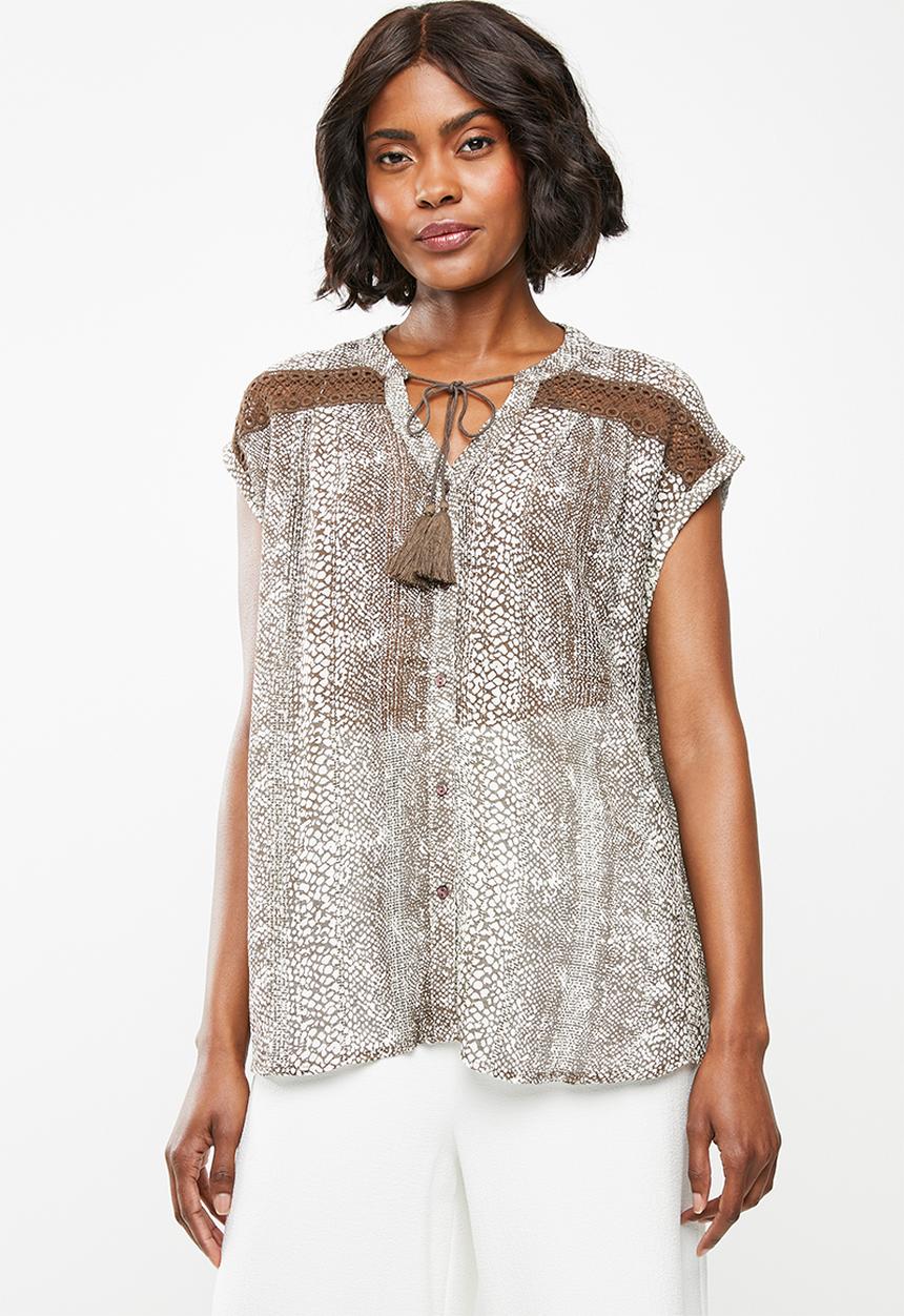 edit - Printed cami - brown