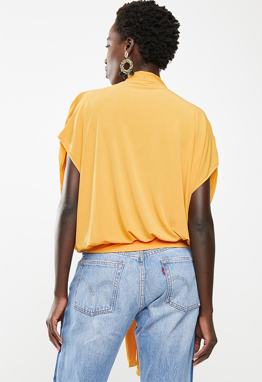 STYLE REPUBLIC - Kitty bow drape top - yellow