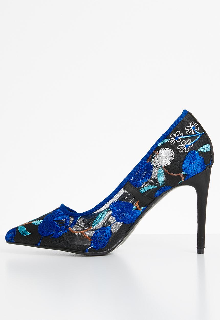 Plum - Floral heels - blue