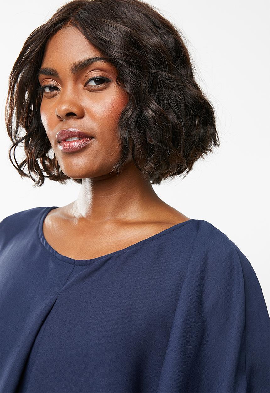 edit - Double layer blouse - navy