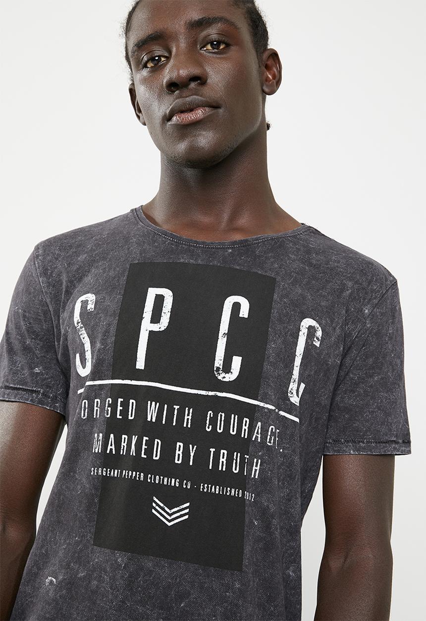 S.P.C.C - Courage printed tee - charcoal