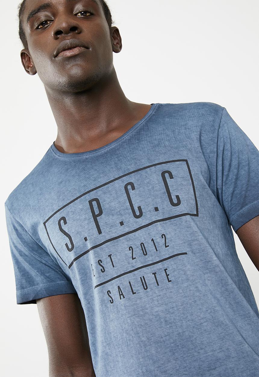S.P.C.C - Block placement printed tee - blue