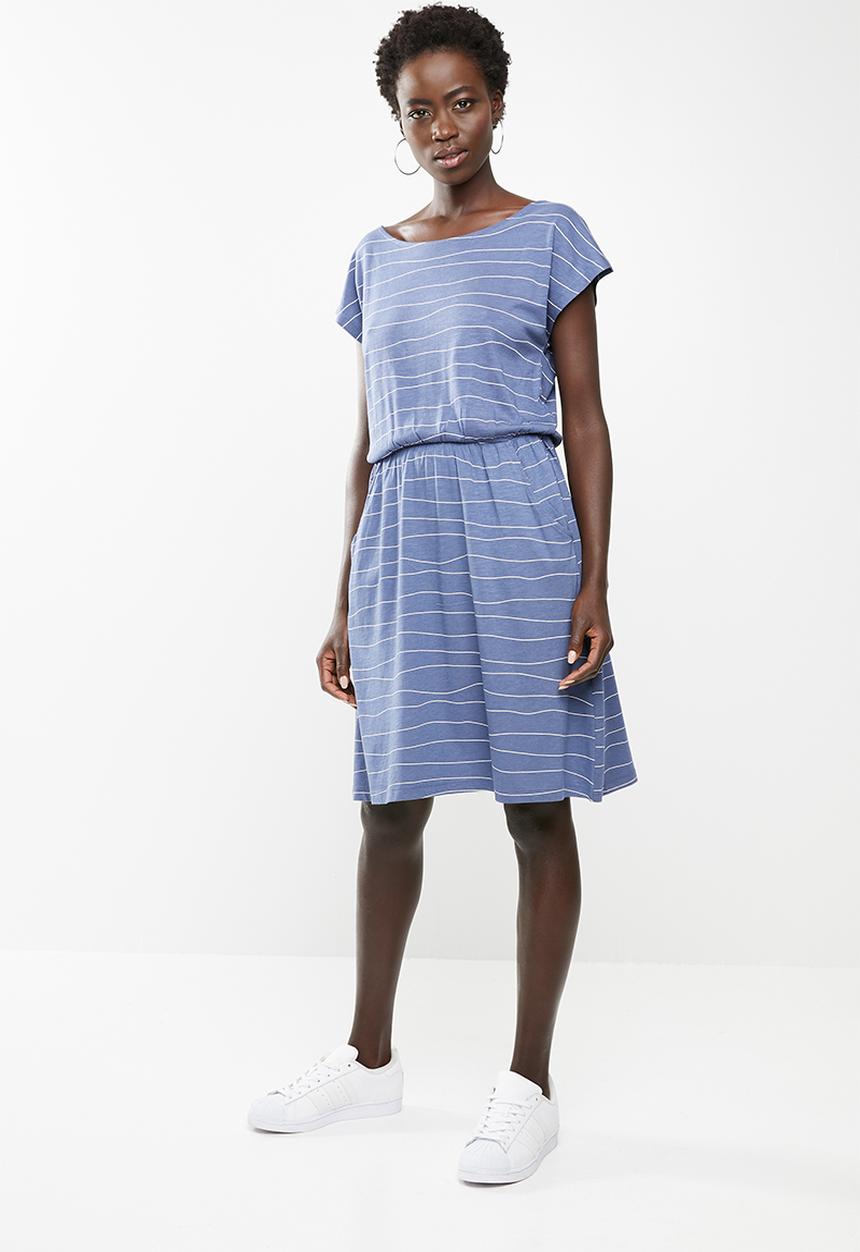 edit - Short sleeve sun dress - blue