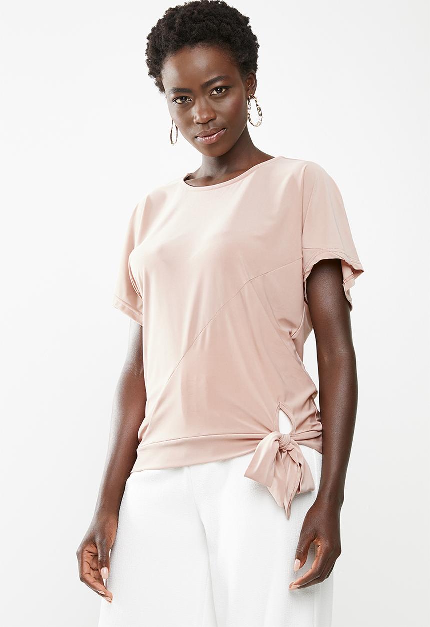 edit - Side tie top - pink