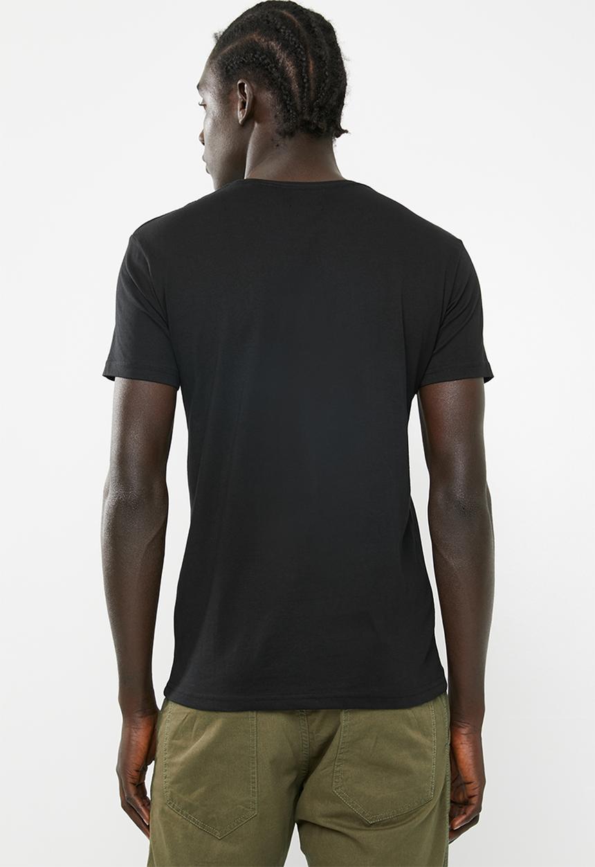 STYLE REPUBLIC - Casual slogan short sleeve T-shirt - black
