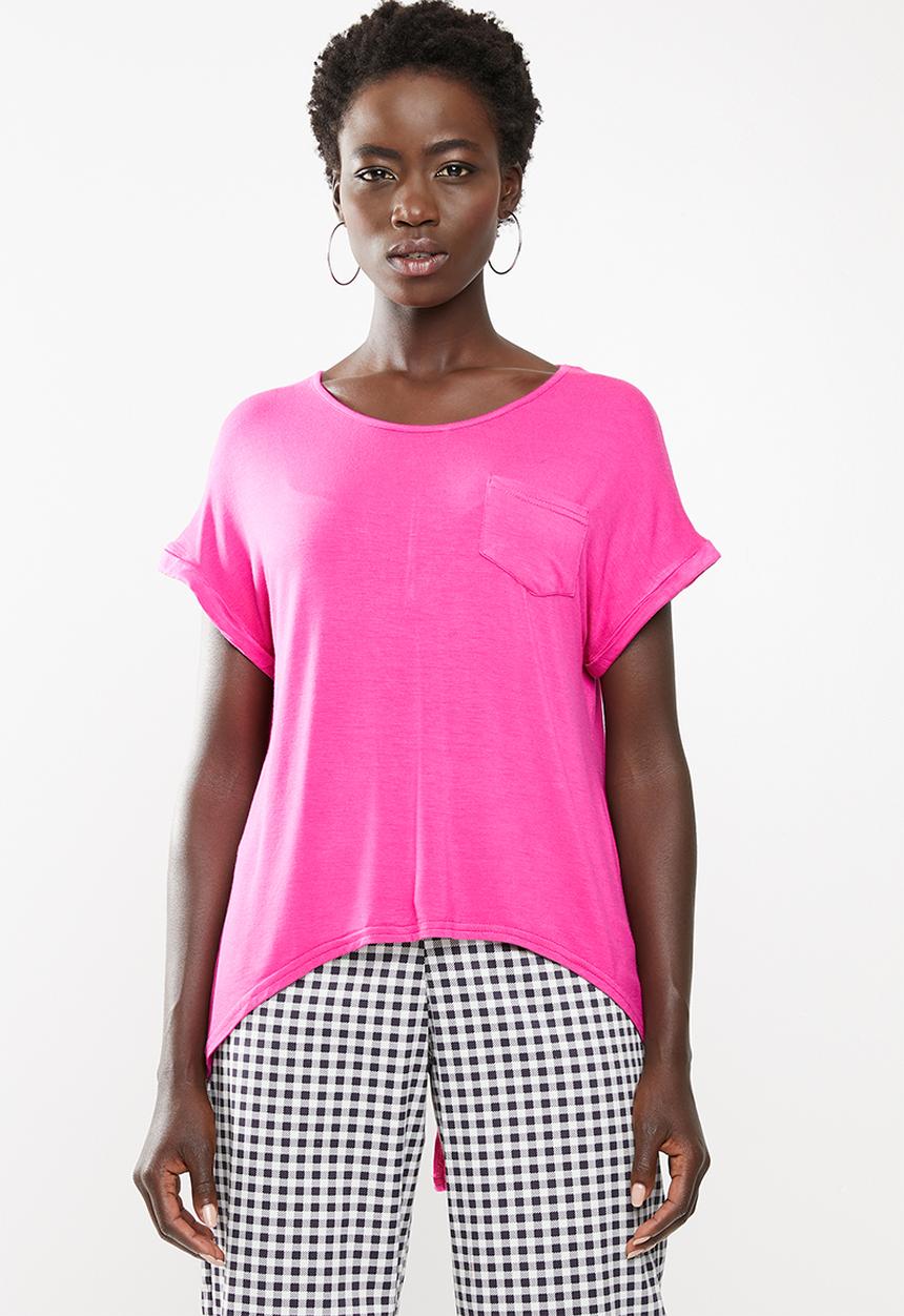 edit - Dipped hemline tee - magenta