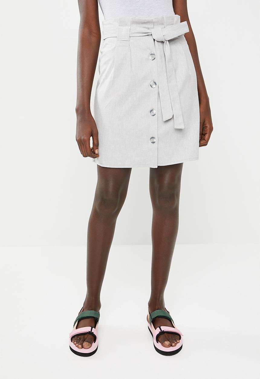 c(inch) - Paperbag mini skirt - grey