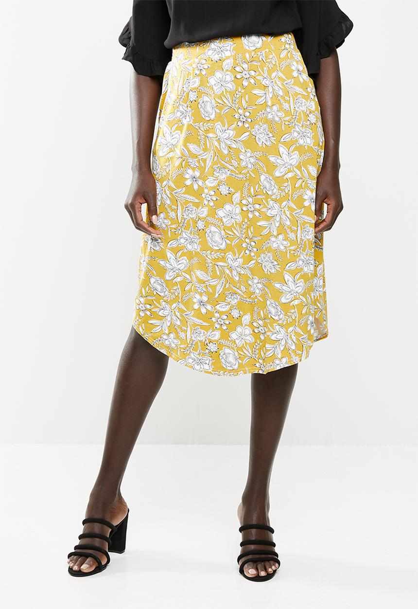 edit - Fit and flare skirt - yellow
